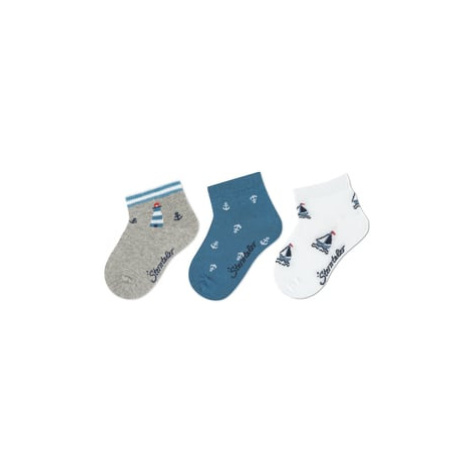 Sterntaler Krátké ponožky 3-pack pruhované marine