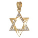 Přívěšek ze žlutého zlata židovská hvězda s čirými zirkony ZZ0501F + Dárek zdarma