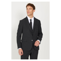 ALTINYILDIZ CLASSICS Men's Anthracite Slim Fit Slim Fit Mono Collar Patterned Suit