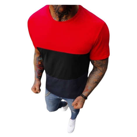 Ozonee Pánské tričko Leisure červená Červená