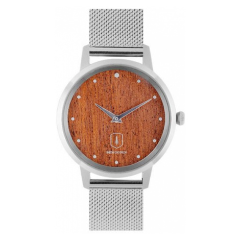 Dřevěné hodinky Diamond Red Watch s řemínkem z pravé kůže BeWooden