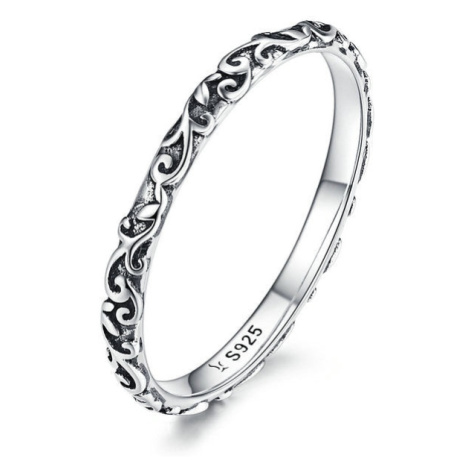 Stříbrný prsten se vzory ornamenty LOAMOER