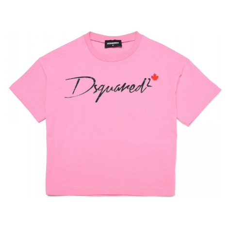 Tričko dsquared2 slouch fit t-shirt růžová Dsquared²