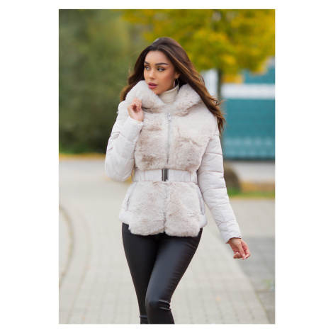Sexy zimní bunda z umělé kožešiny s kapucí