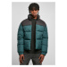 AOP Retro Puffer Jacket bottlegreen damast aop