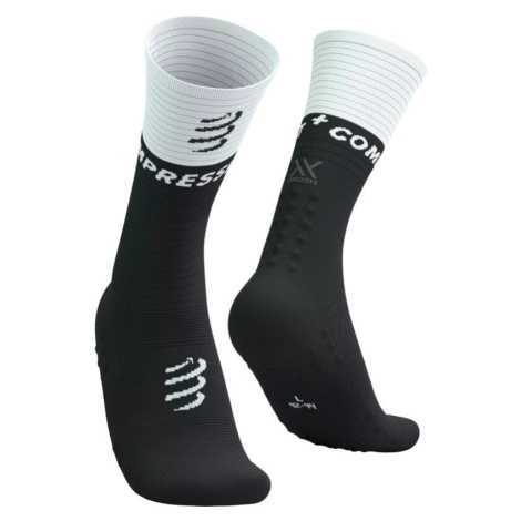 Compressport Mid Compression Socks V2.0 Black/White T1 Běžecké ponožky