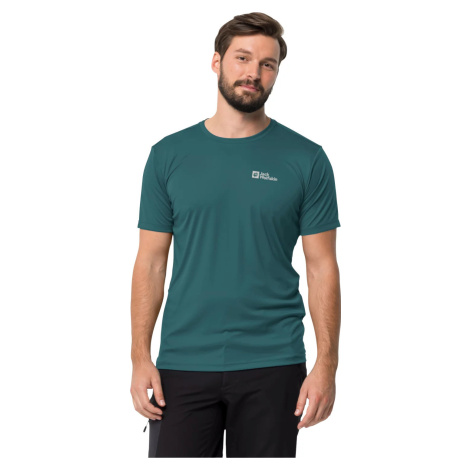 TMAVĚ ZELENÉ PÁNSKÉ FUNKČNÍ TRIČKO JACK WOLFSKIN TECH TEE M Tmavě zelená BASIC