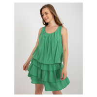 Zelené letní šaty s volánky OCH BELLA