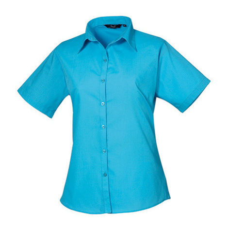 Premier Workwear Dámská košile s krátkým rukávem PR302 Turquoise -ca. Pantone 312