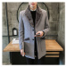 Luxusní pánský kabát na zimu s plyšovým límcem