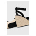 Semišové sandály Calvin Klein Jeans WEDGE SANDAL SU CON MG BTW dámské, černá barva, na platformě