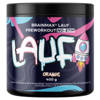 BrainMax LAUF Preworkout, bez kofeinu, červený pomeranč, 400 g