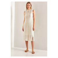 Bianco Lucci Women's Patterned Lined Summer Knitwear Dress