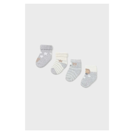Kojenecké ponožky Mayoral Newborn 4-pack šedá barva