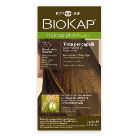 Biokap Nutricolor Delicato - Barva na vlasy 7.0 Blond přírodní střední 140 ml