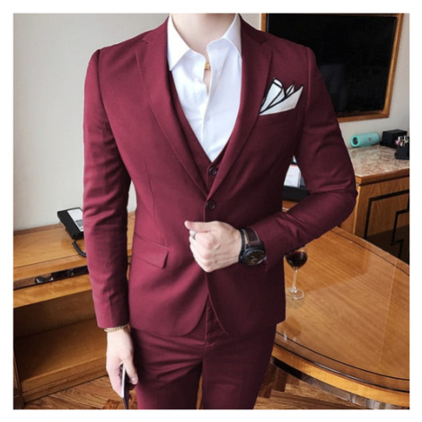 Luxusní značkový oblek s vestou kvalitní set 3v1 JFC FASHION