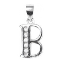 Stříbrný přívěšek písmeno B s čirými zirkony SVLP0705XH2BI0B