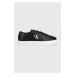 Kožené sneakers boty Calvin Klein Jeans CUPSOLE LACE UP LOW černá barva, YM0YM00491