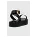 Kožené sandály Patrizia Pepe dámské, černá barva, na platformě, 8X0055 L026 K103
