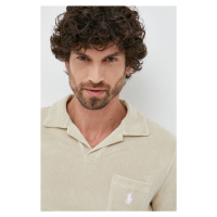 Polo tričko Ralph Lauren béžová barva, 710901044