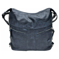 Velký tmavě modrý kabelko-batoh z eko kůže Crissie