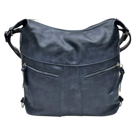 Velký tmavě modrý kabelko-batoh z eko kůže Tapple