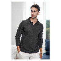 86813 Dewberry Polo Neck Long Sleeve Knitwear-ANTHRACITE