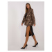 TMAVĚ BÉŽOVÉ OVERSIZE SAKO S LEOPARDÍM VZOREM -DARK BEIGE Leopardí vzor