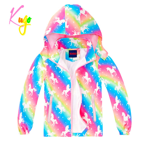 Dívčí jarní, podzimní bunda - KUGO B2848, duhová Barva: Růžová