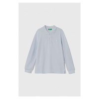 Dětská bavlněná košile s dlouhým rukávem United Colors of Benetton šedá barva