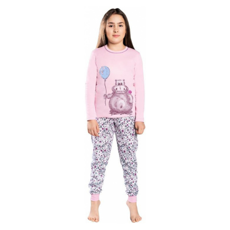 Dívčí pyžamo Lira růžové hroch