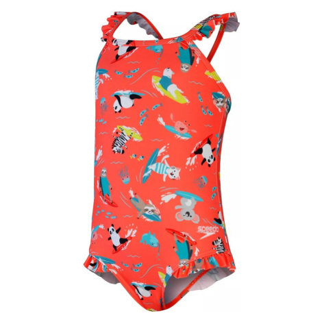 Dívčí plavky speedo digital frill thinstrap swimsuit infant girl