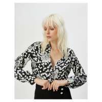 Koton Floral Shirt Long Sleeved Classic Collar with Buttons
