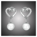 GRACE Silver Jewellery Stříbrné náušnice s perlou a zirkony Michela, stříbro 925/1000 E-BSE552/9