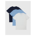 Sada tří pánských basic triček v bílé a modré barvě GAP