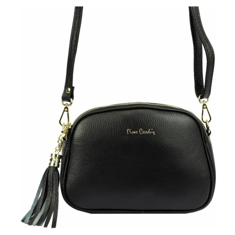 Kožená crossbody kabelka Pierre Cardin 4500 FTT černá