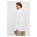 Košile Lacoste bílá barva, slim, s klasickým límcem