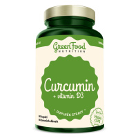 GreenFood Nutrition Curcumin + vitamín D3 60 kapslí