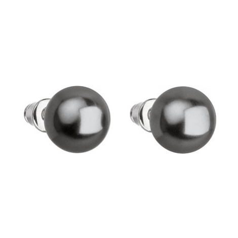 Náušnice bižuterie se Swarovski perlou šedé kulaté 71070.3