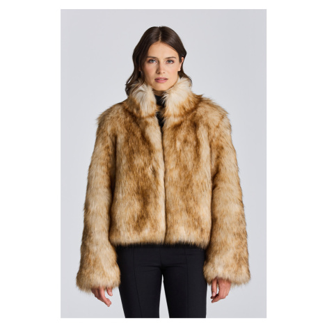 BUNDA GANT D2. FAUX FUR CROPPED JACKET bílá