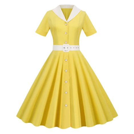 Retro šaty s potiskem pin-up JW934