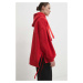 Mikina Answear Lab dámská, červená barva, s kapucí, hladká
