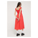 Šaty Abercrombie & Fitch červená barva, midi