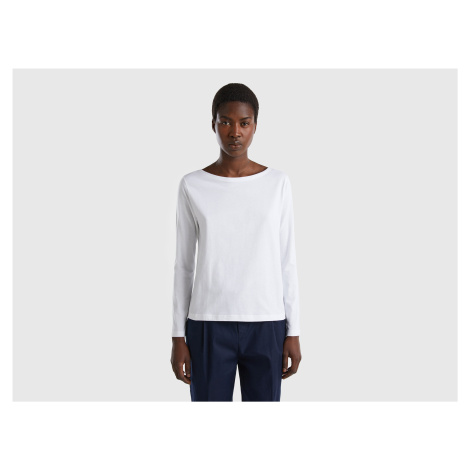 Benetton, T-shirt With Boat Neck In 100% Cotton United Colors of Benetton