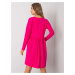 Růžové dámské šaty s dlouhými rukávy -fuchsia Tmavě růžová