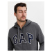 Mikina GAP Logo fleece zip hoodie Šedá