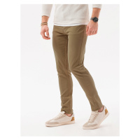 Hnědé pánské chino kalhoty Ombre Clothing P1059