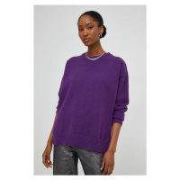 Vlněný svetr Answear Lab fialová barva