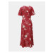 Červené květované zavinovací šaty Miss Selfridge
