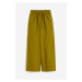 H & M - Široké kalhoty z lněné směsi - zelená